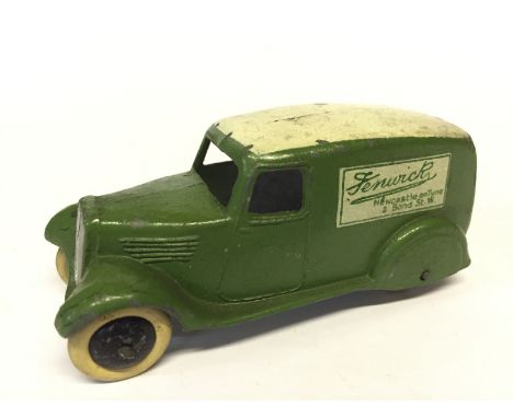 Dinky 280j Pre-War 'Fenwick' Delivery Van, c.1939: type 2, apple-green body, white roof, 'Fenwick Newcastle On Tyne 2 Bond St