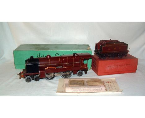 HORNBY O Gauge 20V E320 LMS Maroon 4-4-2 'Royal Scot' and  No 2 LMS 3 axle Maroon Tender. Both Excellent Plus. The locomotive