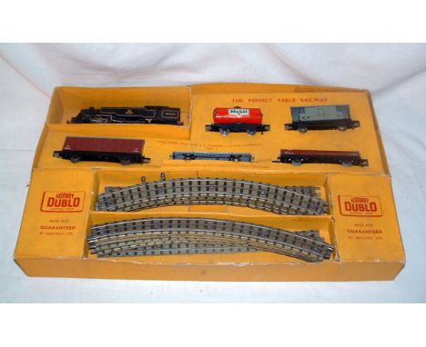HORNBY DUBLO 3R Sets EDG 18 and EDP22 - EDG18 BR Goods Tank Set comprising a EDL18 BR 2-6-4T no 80054 (Good) and a D1 'MOBIL'