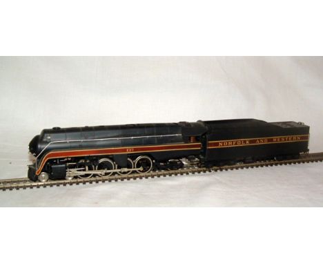KEY Imports Custom Series factory painted Brass Norfolk & Western Black lined Maroon K-2 Streamlined 4-8-2 no 137 and 6 axle 