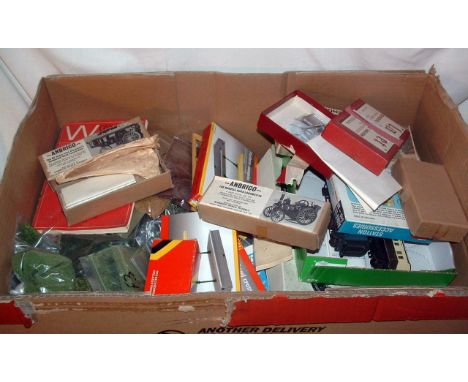 A Box containing 2 x AMBRICO Traction Egine Kits, a LASSET General Service Wagon Kit (all appear complete with Instructions) 