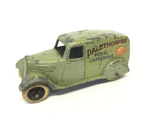 Dinky 28f Delivery Van 'Palethorpes': type 2, pale grey, 'Palethorpes Royal Cambridge' and sausage illustration to sides, 'Pa