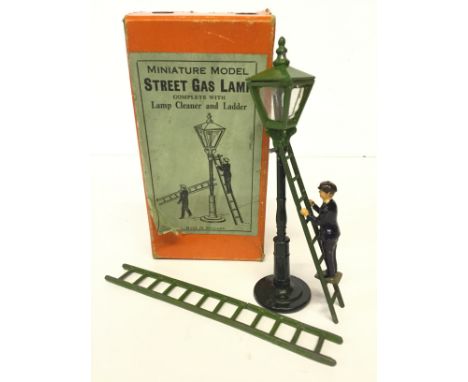 John Hill & Co. Street Gas Lamp Set, comprising: Lamp; Cleaner; 2 x Ladder. Overall G in G box with label to lid.