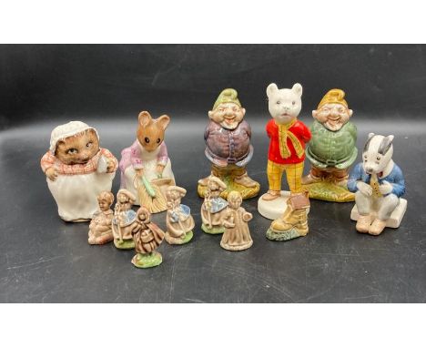 A selection of ceramic figures to include Beswick Beatrix Potter 