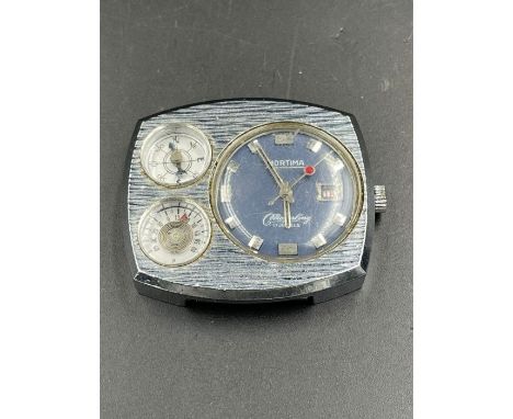 A 1970's Mortima Mayerling compass temperature wristwatch