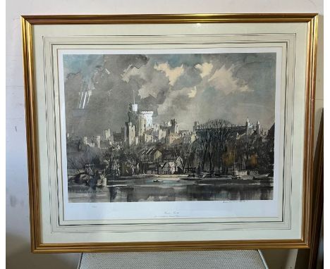 A signed Rowland Hilder print of Windsor Castle 65cm x 47cm 