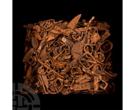 14th-16th century A.D. Comprising a wide range of objects including tools, cutlery, fittings, stirrups, buckles and other ite