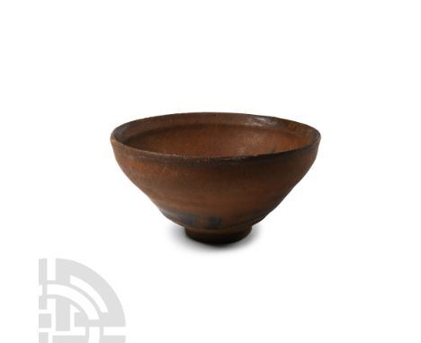 Song Dynasty, 960-1279 A.D. or later. With carination to the inner lip, conical body and narrow basal ring; the interior deco