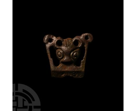 11th century A.D. Of Williams's Class B Type 4, comprising a facing bear's head mask with piriform eyes and openwork ears, ri