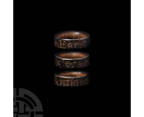 Circa 1440-1460 A.D. Or a leg ring inscribed '+Earle of Rutland' in derivative black letter script, for a female merlin or sp