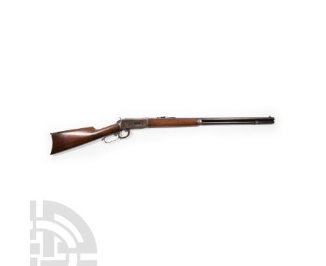 19th century A.D. Lever action 32/40 calibre Model 1894 with 66cm (26) round rifled barrel with buckhorn sights and full leng