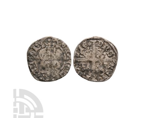 1399-1461 A.D. Obv: half-length figure of king facing with pellet above crown and ENRIC R ANGLIE legend. Rev: long cross with