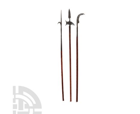 16th-18th century A.D. Comprising three weapons: a 'ronca contadina' (peasant scythed staff weapon, known as forest bill) mad