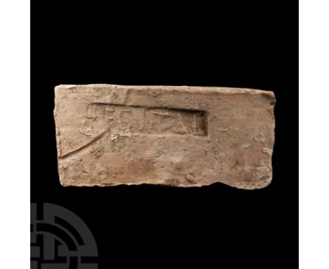 1st-4th century A.D. Of rectangular form, a recess to one face bearing letters in relief 'LEG I ITAL' for First Italic Legion