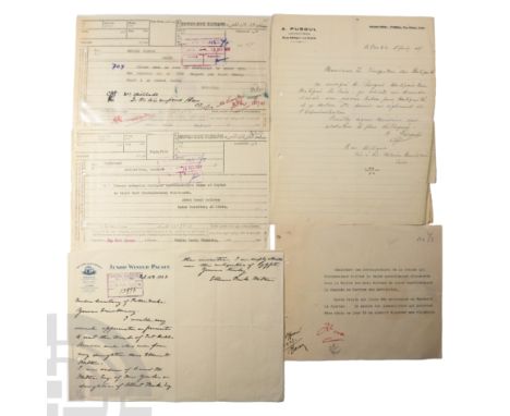 Early 20th century A.D. Comprising: original typescript (some carbon copies) and manuscript documents in Arabic, French and E