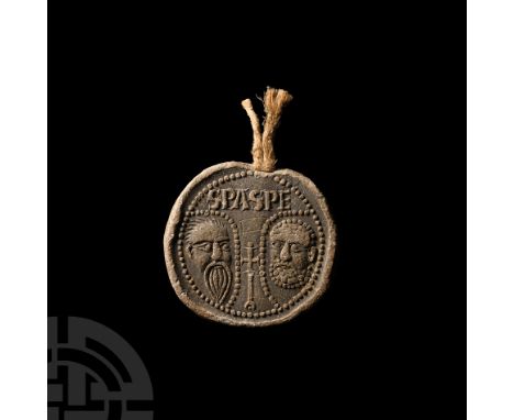 1254-1261 A.D. (Rinaldo Di Segni); First Type, obverse with facing busts of Saints Paul and Peter with 'SPA SPE' inscription 
