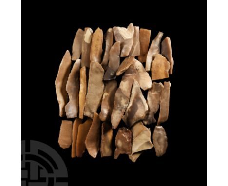 Neolithic Period, 6th millennium B.C. Comprising 29 specimens. 300 grams total, 5-10.2 cm (2 - 4 in.). Ex Arthur Halcrow Vers