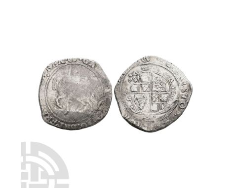 1644-1645 A.D. Obv: king riding with CAROLVS D G MAG BRI FRA ET HIB REX legend and '(R)' mintmark. Rev: arms with CHRISTO AVS