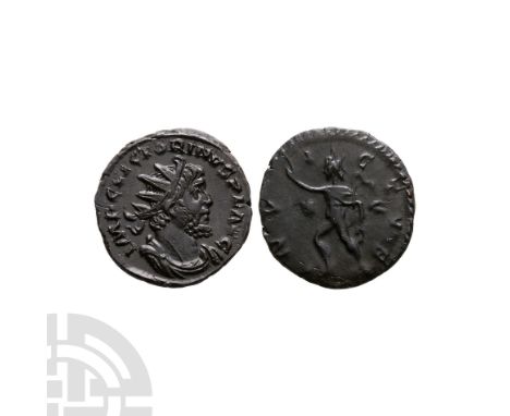 269-270 A.D. Cologne mint. Obv: IMP C VICTORINVS P F AVG legend with radiate cuirassed and draped bust right. Rev: INVICTVS l