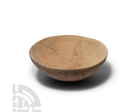 1st millennium B.C. Broad hemispherical form with basal ring, pigment to outer face. 1.3 kg, 29 cm wide (11 1/2 in.). London,