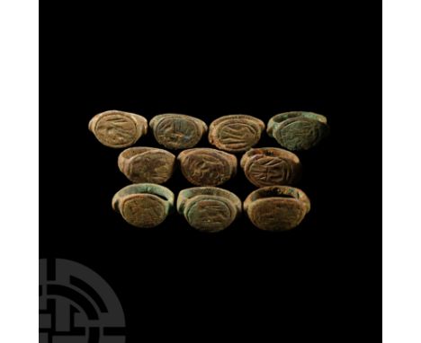 2nd century B.C. and later. Mainly comprising rings composed of a hoop with stepped shoulders and an oval bezel, most display