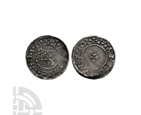 1024-1030 A.D. BMC type xiii. Obv: facing bust with EDPARD REHX A legend. Rev: small cross with +ATSERONÐETFOR legend for the