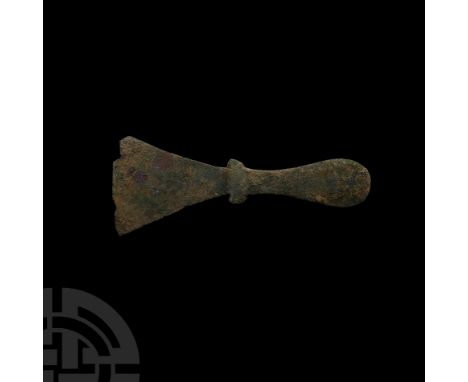 Circa 3rd-2nd millennium B.C. Comprising a wedge-shaped blade and piriform handle. Cf. Gernez, G., L’armament en métal au Pro