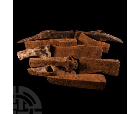 10th-18th century A.D. Mainly comprising socketted axeheads, adze-axes, wedges and other items; some stamped with maker's mar