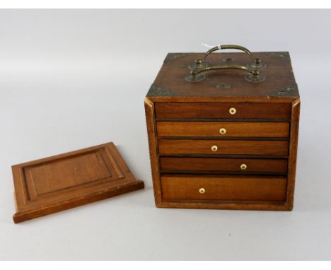 Early 20th century bone and bamboo mah-jong set, in metal mounted wooden carrying case, with bone and ivory counters,PLEASE N