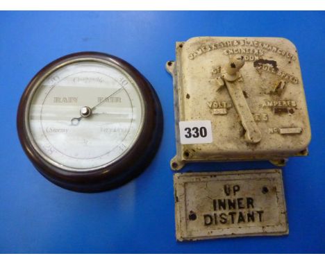 JAMES KEITH & BLACKMAN ELECTRIC CONTROLLER & UP INNER DISTANT' PLAQUE