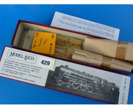 MODEL LOCO KIT FOR DJH 00 SCALE K-78 -239 BR STANDARD CLAN CLASS 4-6-2 BOXED UNCHECKED