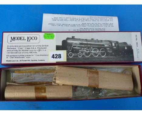 MODEL LOCO KIT FOR DJH 00 SCALE K78-241 CLAN CLASS 4-6-2, BOXED UNCHECKED