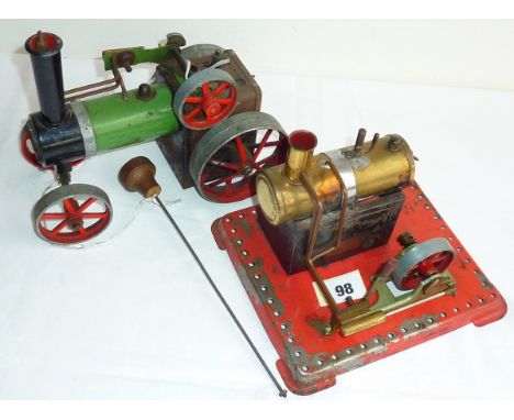 MAMOD TE1A TRACTION ENGINE & SMALLER MAMOD STATIONARY ENGINE. NOT STEAM TESTED