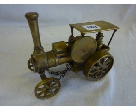 BRASS MODEL OF A STEAM ROAD ROLLER