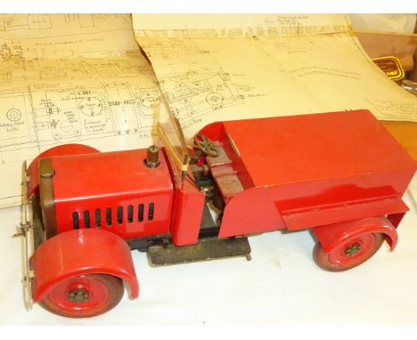 CASE BOXED LBSE JACQUESVILLE C.1954 SPIRIT DRIVEN FIRE ENGINE WITH PERCIVAL MARSHALL PLANS MODEL ENGINEER C.1954