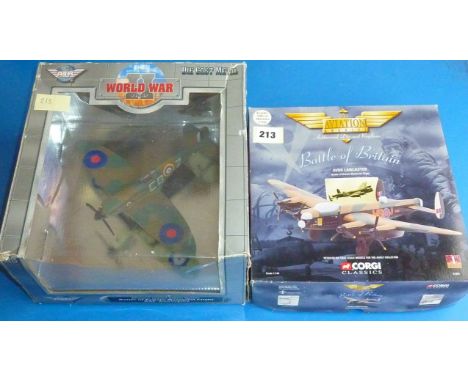CORGI BOXED AVRO LANCASTER 47301 & A 'AIR' MODEL 1:48 SCALE SPITFIRE
