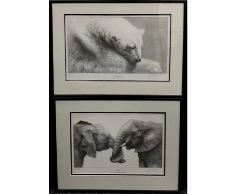 Gary Hodges (bn.1954), by and after, Friends, Elephants, signed in pencil lower right margin, limited edition number 538/850,