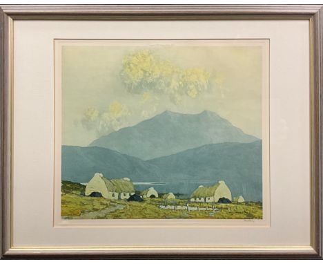 Paul Henry (1876 - 1958), after, Village by a Lake, Ireland, signed in pencil lower right margin, blind stamp lower left, by 