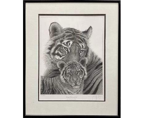 Gary Hodges (bn.1954), by and after, Bengal Tigress and Cub, signed in pencil lower right margin, limited edition number 182/