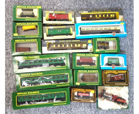 2 Wrenn OO Gauge Super Detail coaches and 2 goods wagons, boxed; 3 Replica Railways carriages and 6 goods wagons, boxed;  2 M