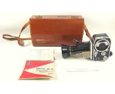 Bolex Zoom Reflex P1 cine camera, with accessories, original instruction manual and case. 