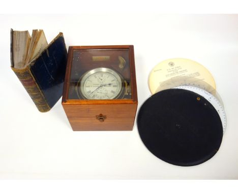 Marine brass chronometer with a 10cm circular silvered metal dial inscribed "Thomas Mercer Ltd., St. Albans, England", second