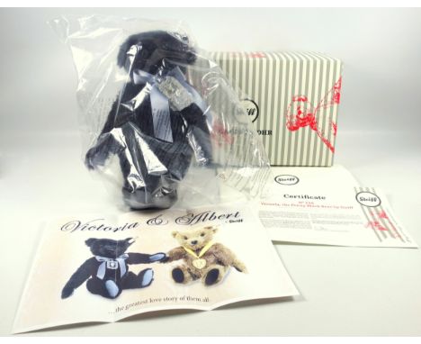 Steiff 2019 limited edition "Victoria the Penny Black Bear" exclusive to Danbury Mint with necklace charm, model 690946, No.5