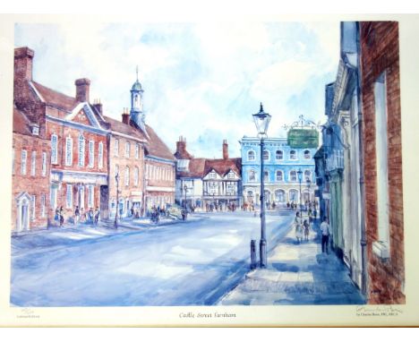 Charles Bone, ' Castle Street Farnham', 147/200, signed in pencil in the margin, colour print, 37 x 50 cm. 