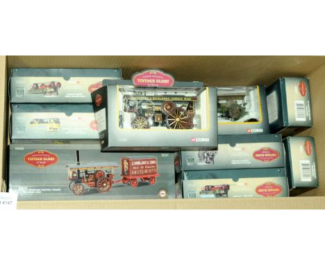 Corgi, a boxed group (Vintage Glory Of Steam) to include CC20309 Garrett Showmans Tractor &amp; Trailer "J. Rowlands" and oth