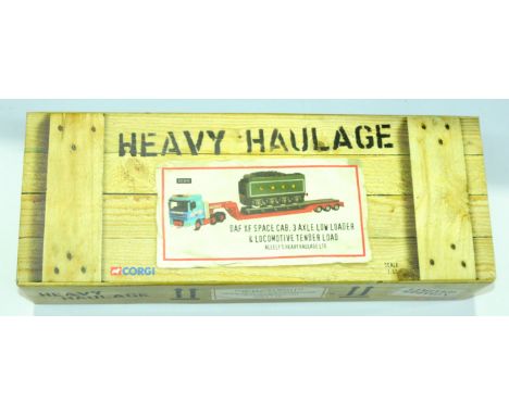 Corgi (Heavy Haulage) a boxed 1:50 scale DAF XF Space Cab, 3 Axle Low Loader &amp; Locomotive Tender Load "Allely's Heavy Hau