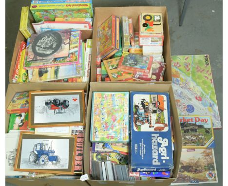 Thomas The Tank Engine, Postman Pat and similar, large quantity of boxed Farm/Tractor and other related Jigsaws, Puzzles, lar
