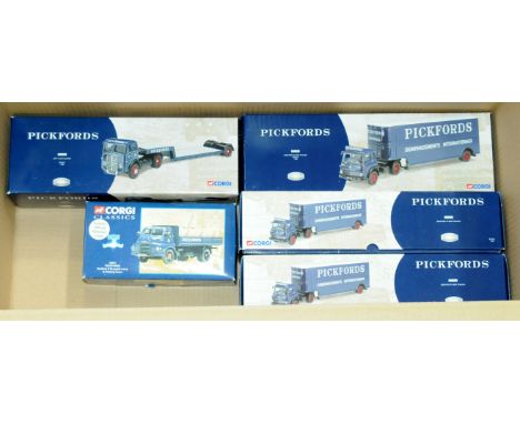 Corgi, a boxed 1:50 scale commercial group (Pickfords Related) to include CC11401 Bedford TK Box Trailer X3 and others (see p