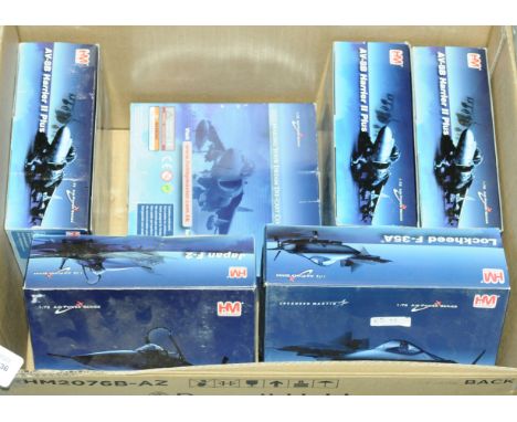 HM Hobbymaster, a boxed group of 1:72 scale military aircraft group to include HA2605 AV-8B Harrier II "Night Attack", HA4402