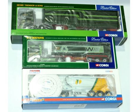 Corgi, a boxed group of 1:50 scale Truck/Trailer/Tanker models to include CC13407 (Hauliers Of Renown) MAN TGA XL Feldbinder 